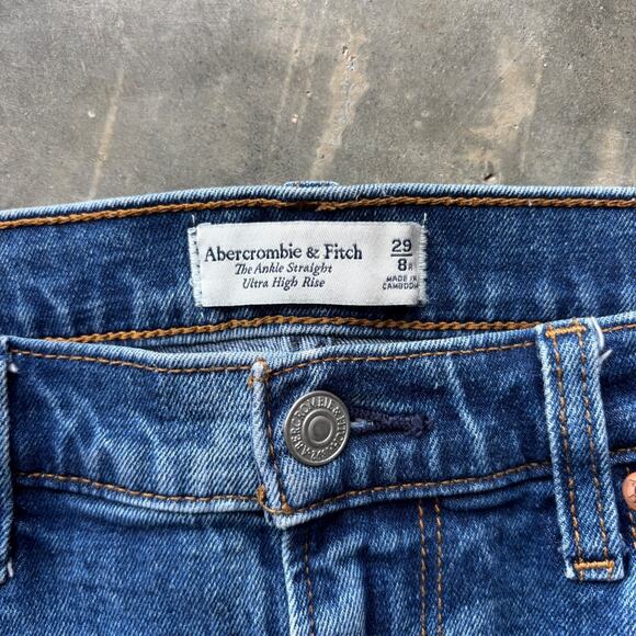 Abercrombie & Fitch The Ankle Straight Ultra High Rise Jeans Women's 29/8R Denim - Picture 4 of 11